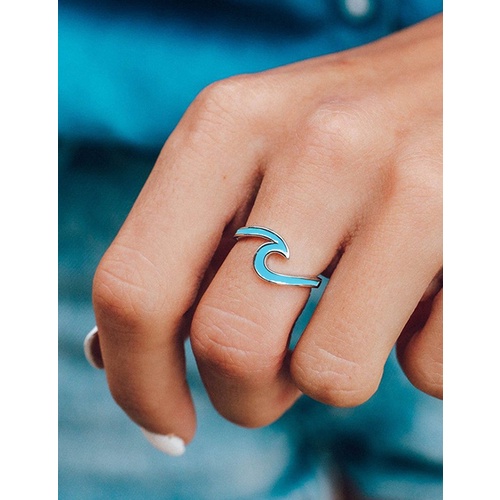 LRC Cincin Fashion plated Oil Dripping Wave Alloy Ring K83408