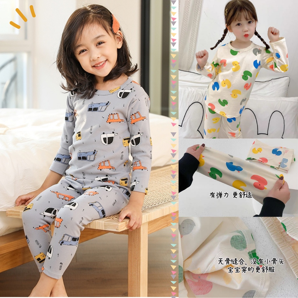 Pajamas Sunday uk 1-3 Tahun / Piyama IMPORT Baju Tidur Setelan Anak Perempuan Branded Karakter Adem Murah