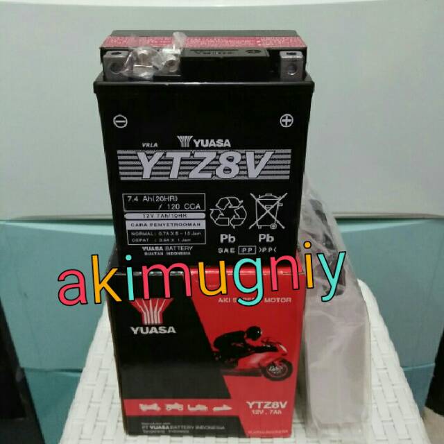  aki  motor  xmax mt25 r25  cbr250 ytz8v gtz8v yuasa 12v 7ah 