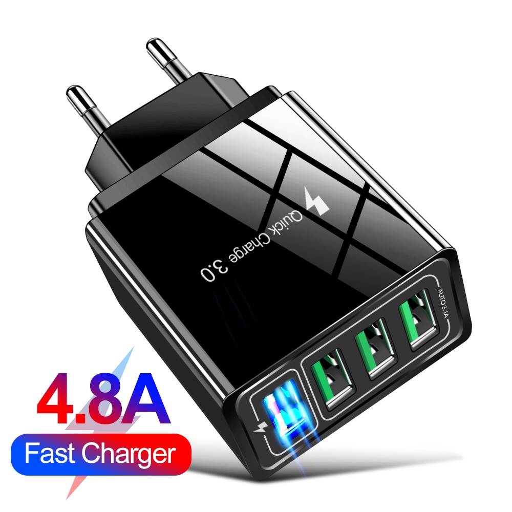 Travel Charger USB Fast Charging 4 Port QC3.0