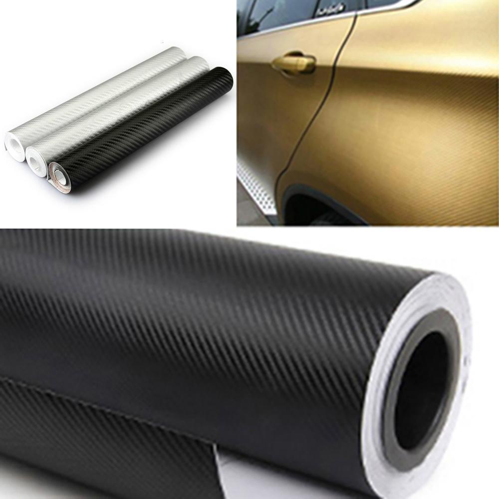 Hot 30x127 cm Tahan Air DIY 3D Serat Karbon Vinyl Wrapping Film Stiker Mobil Motor Mobil Styling Accessori