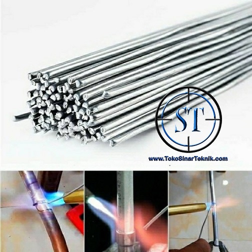 Kawat Las Patri Batang Aluminium Alloy Ukuran 1,6mm / 2mm / 2,4mm x 50cm Brazing Cored Wire Suhu Rendah Serbaguna