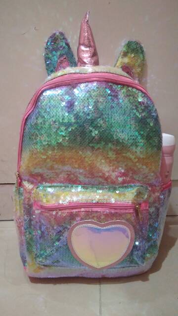 Tas sekolah anak sequin / tas sequin unicorn / tas sekolah anak SD / tas sequin besar