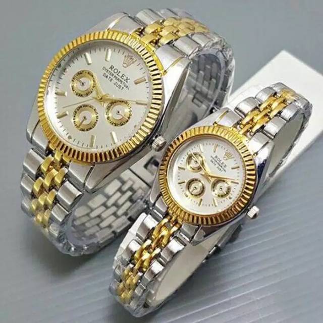 8 WARNA FREE BOX & BATERAI JAM TANGAN COUPLE ROLEX RANTAI ROLEX COUPLE RX004
