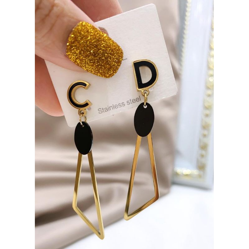 Anting Titanium asli Earring Stainless steel gold Anti Karat Anti Alergi An-014