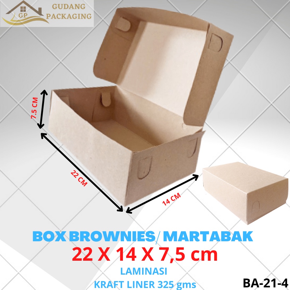 

KARDUS BOX MARTABAK BROWNIES DONAT BOMBOLONI / KOTAK DUS BOX BROWNIES MARTABAK ROTI BAKAR LAMINASI 22x14x7,5 CM BA-21-04