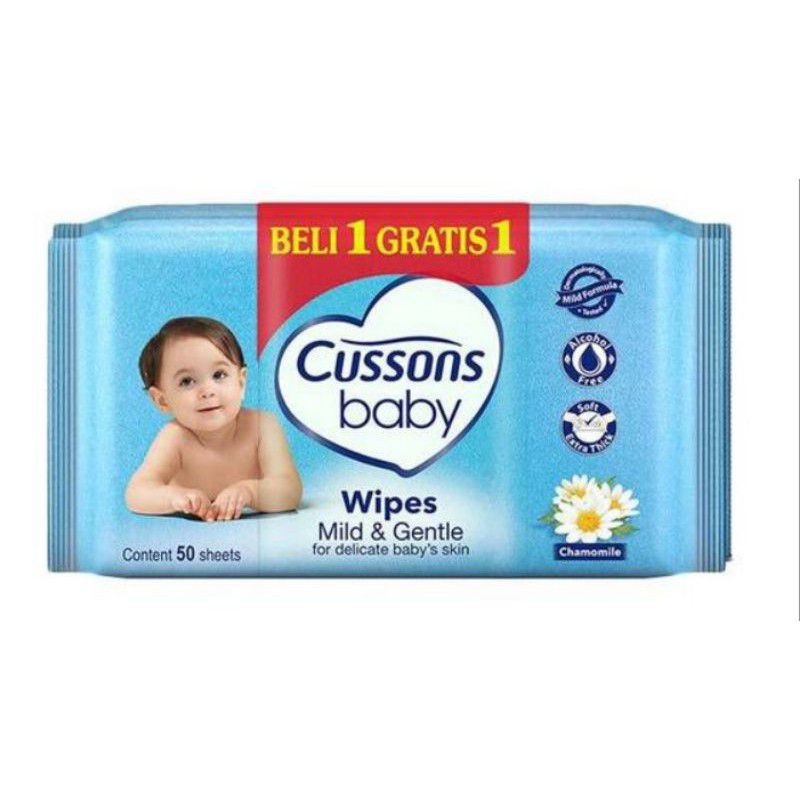 Tissu Basah Cussons Beli 1 Gratis 1 (50+50) -  Tissue Cussons Baby Wipes Tissue Buy 1 Get 1 sy12 S1