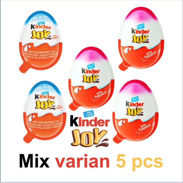 

COKELAT- COKELAT KINDER JOY BOYS GIRLS COKLAT MAINAN KEJUTAN 20GR X 5 MIX VAR -COKELAT.