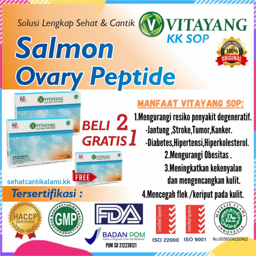 KK Vitayang SOP - Salmon Ovary Peptide Renew - Disempurnakan Terbaru Antiaging  - Imun - Kolagen - S
