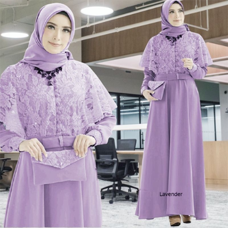 Gamis wanita dress Brukat kondangan wanita nadine