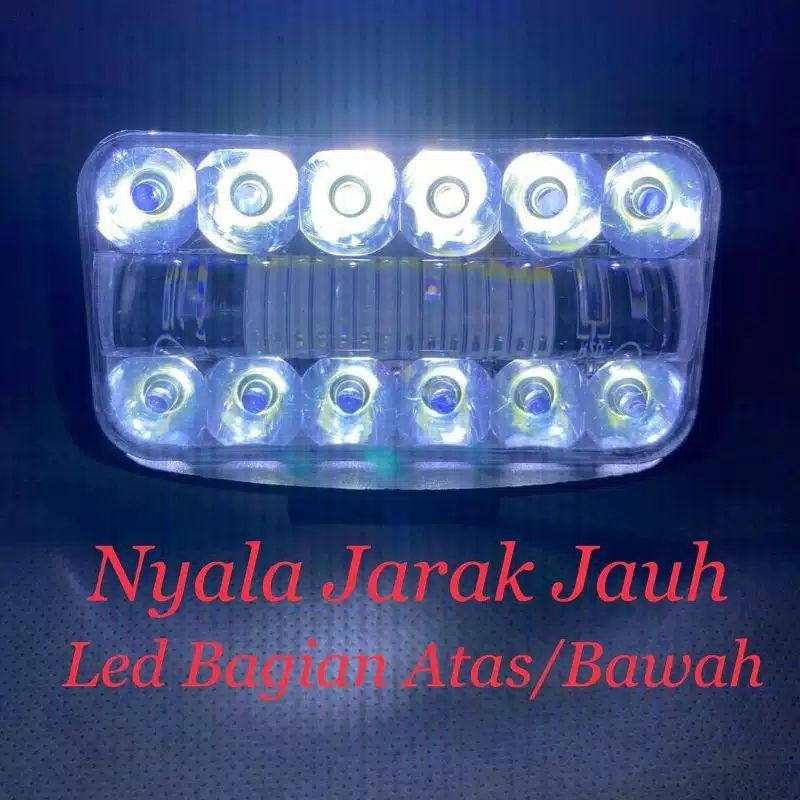 Lampu daymaker hi low sisik 24 led + senja biru