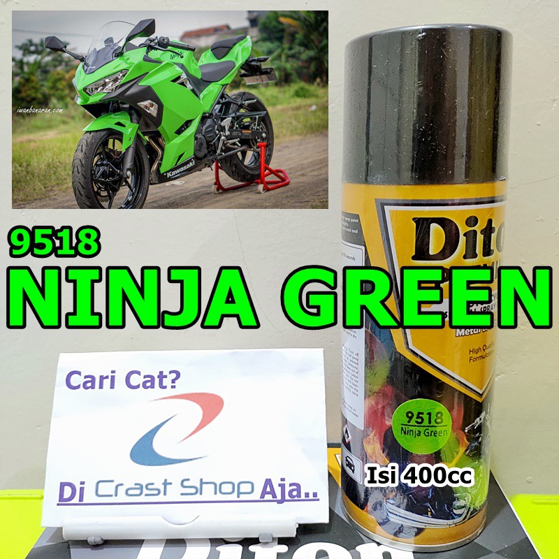 Cat Pilox Diton Premium Ninja Green 9518 400cc Hijau Kawak sepeda motor mobil helm pilok pylox pylok