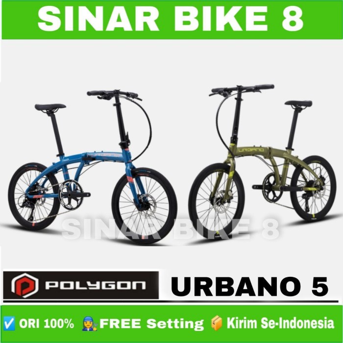 Sepeda Lipat Ukuran 20 Inch POLYGON URBANO 5 Alloy 9 Speed Rem Cakram