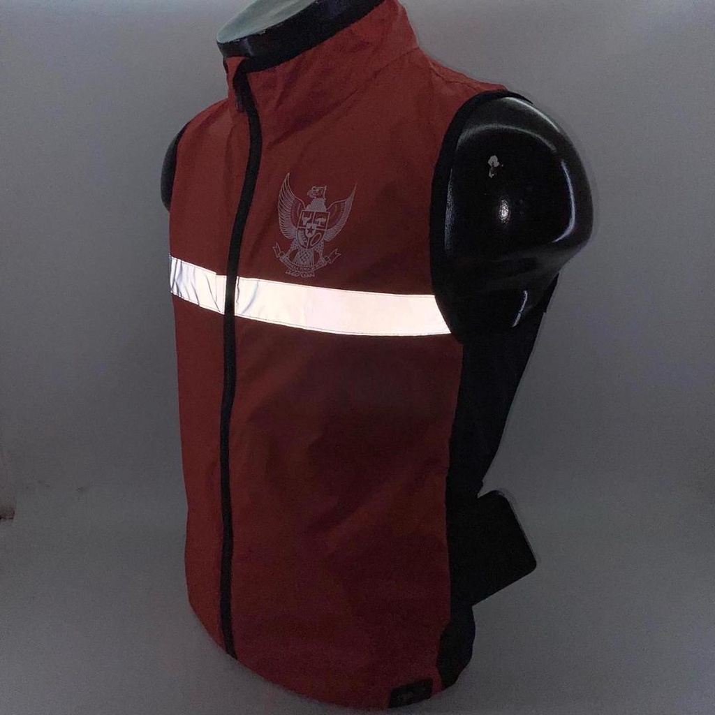 Vest Rompi Sepeda HUT RI 77 Dirgahayu Republik Indonesia Windbreaker - Merah