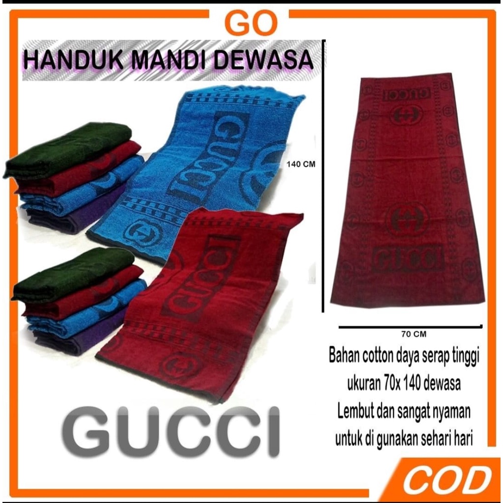 HANDUK MANDI GUCCI ORI - Anduk mandi Gucci Polos - Handuk Gucci Motif Bunga - Handuk Mandi Anak Rantau