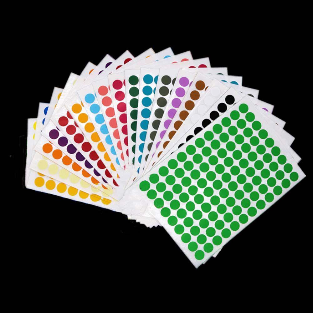 Lanfy Stiker 5lembar10/19mm Dekorasi Pesta Mix Color Gift Tag Label Penyegel Dot Berwarna