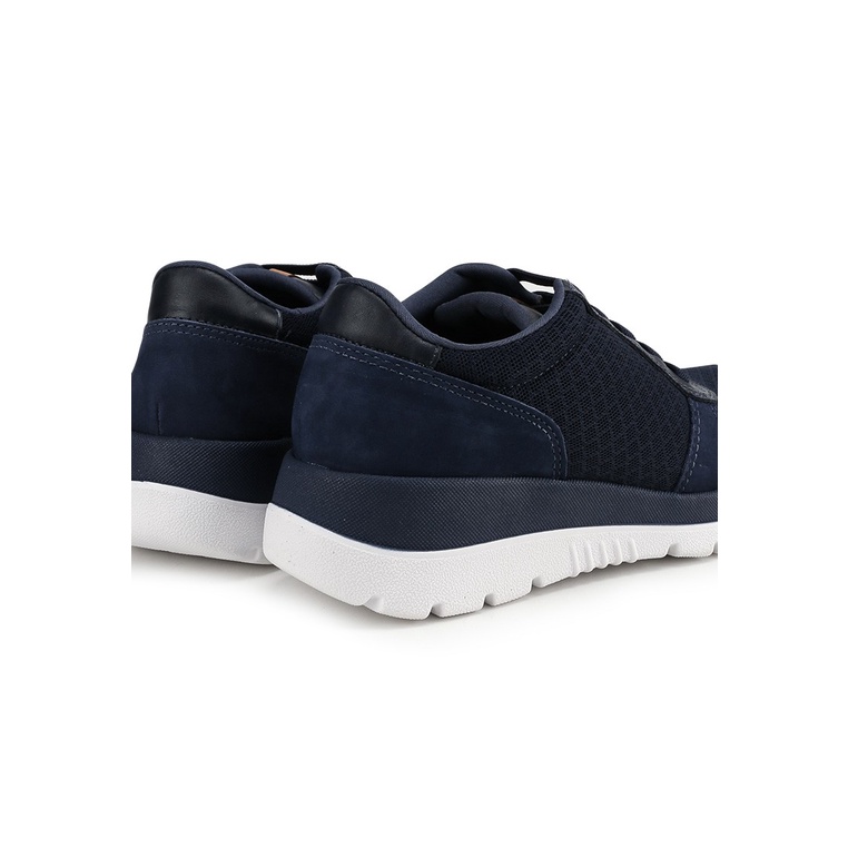 SEPATU SNEAKER KULIT OBERMAIN WANITA ORIGINAL CASUAL BIRU NAVY OW06