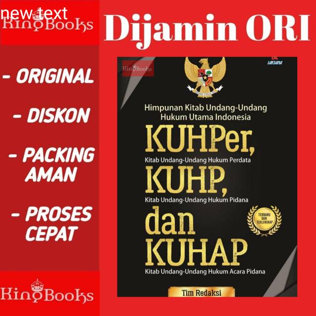 Buku Original KUHPer KUHP dan KUHAP Terbaru dan Terlengkap Tim Redaksi