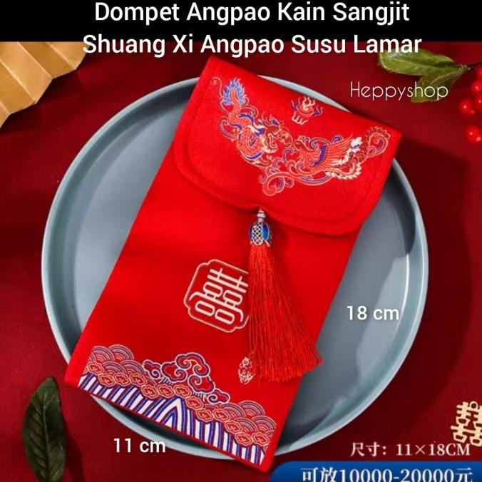 

best produk] Dompet Angpao Kain Sangjit Shuang Xi Angpao Susu Lamar