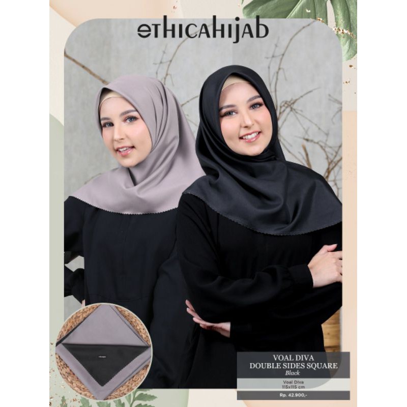 HIJAB SEGIEMPAT VOAL DIVA DOUBLE SIDES SQUARE ETHICA HIJAB