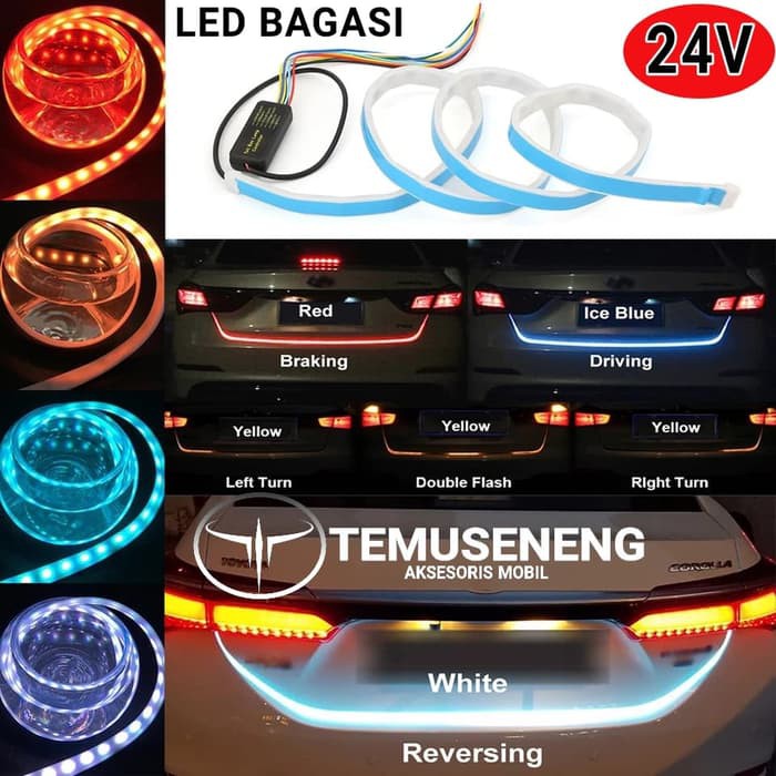 Lampu Led Bagasi Truck Bus Truck Rgb Rem Belakang Strip Tail Warna 24V Lampu Lis Rem Belakang List