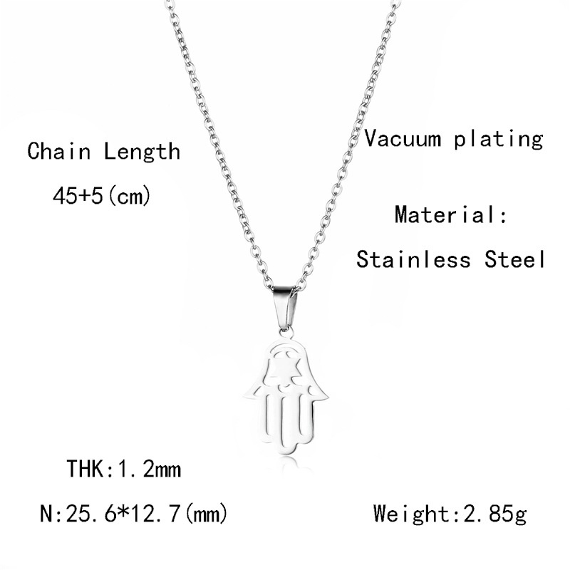 Amerika Selatan stainless steel geometris Amulet liontin sederhana titanium baja hollow Hamsa Palm k