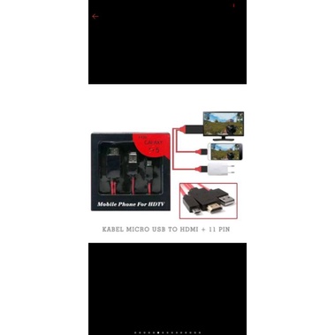 Kabel MHL converter micro Usb to HDMI HP ke TV dan Type C ke TV