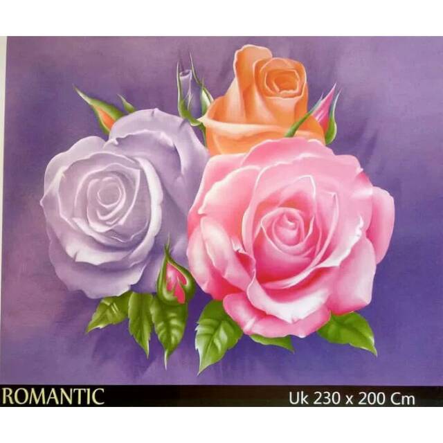 Selimut internal ukuran 200x230 motif Romantic Bunga Mawar