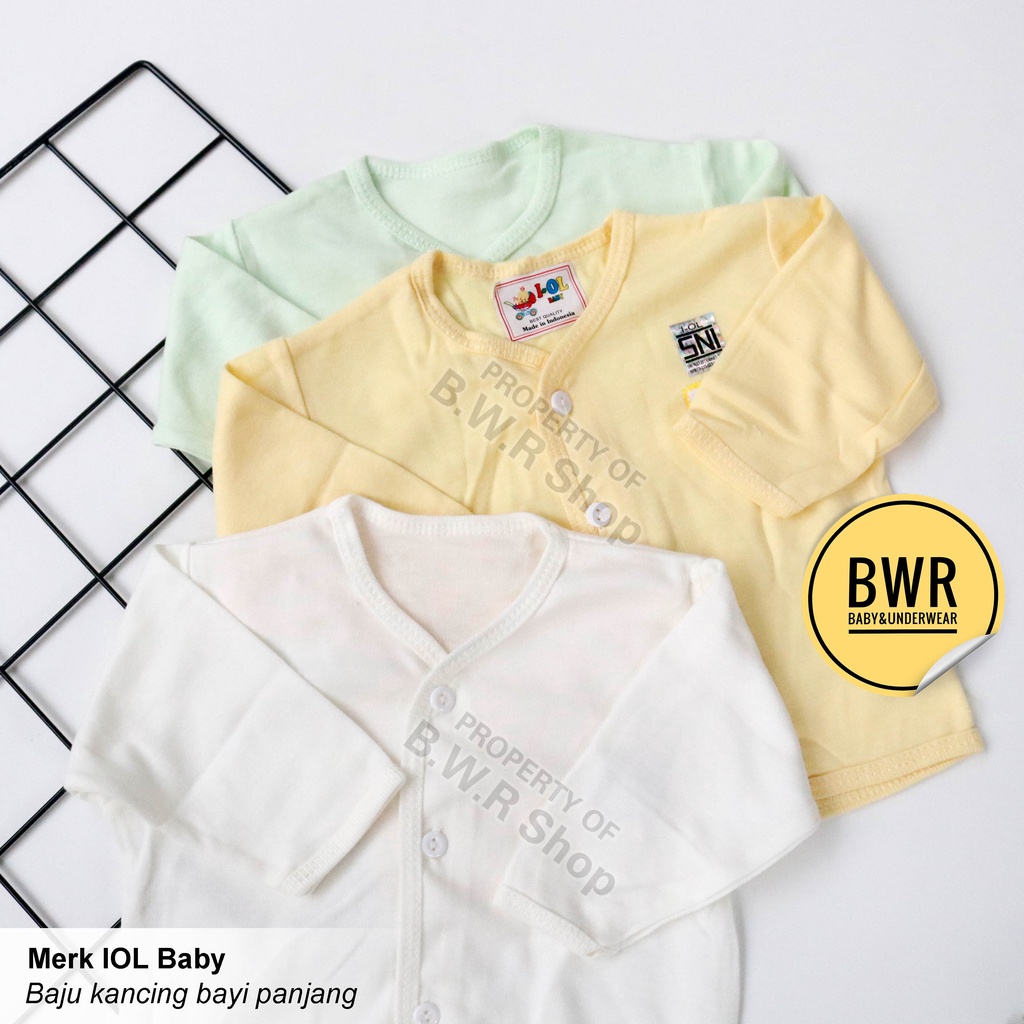 Baju Bayi IOL Kancing PANJANG / Baju Anak 3-6 Bulan Lengan Panjang Newborn | Bwr