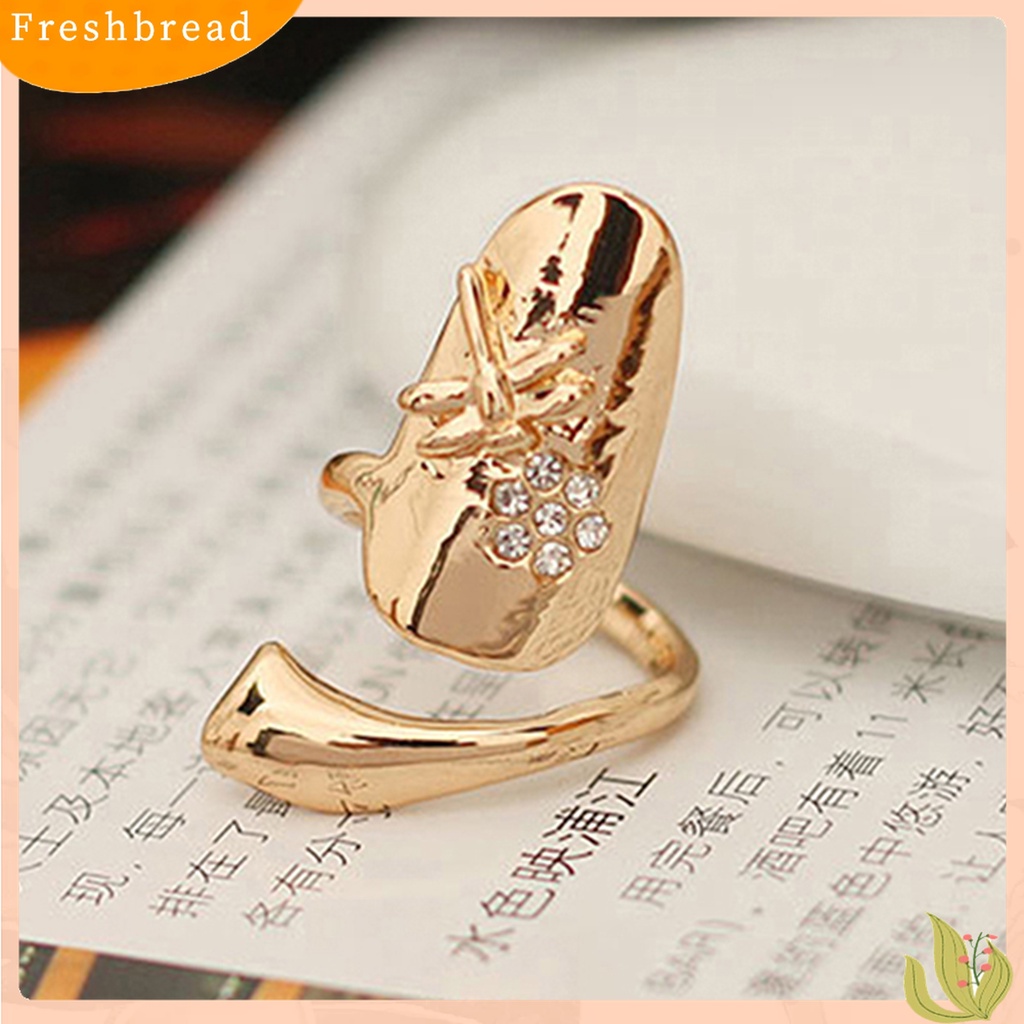 Fresh| 1pc Cincin Kuku Bahan Alloy Hias Berlian Imitasi Untuk Pesta