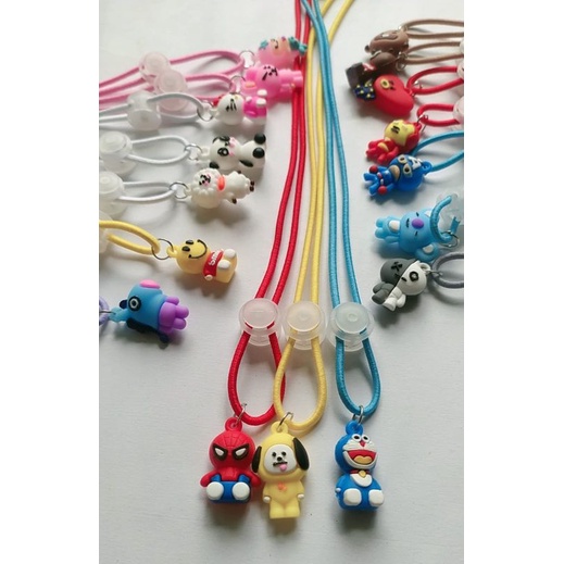 Tali masker 2 in 1 boneka 3D gantung strap masker kalung masker