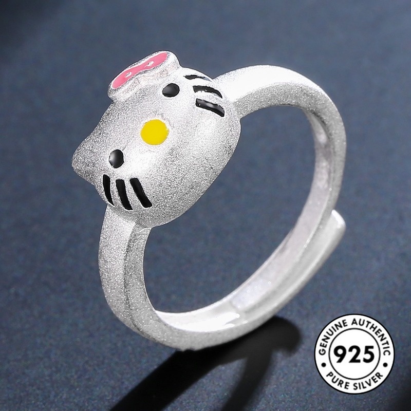 Cincin Desain Kartun Hellokitty Bahan S925 Silver