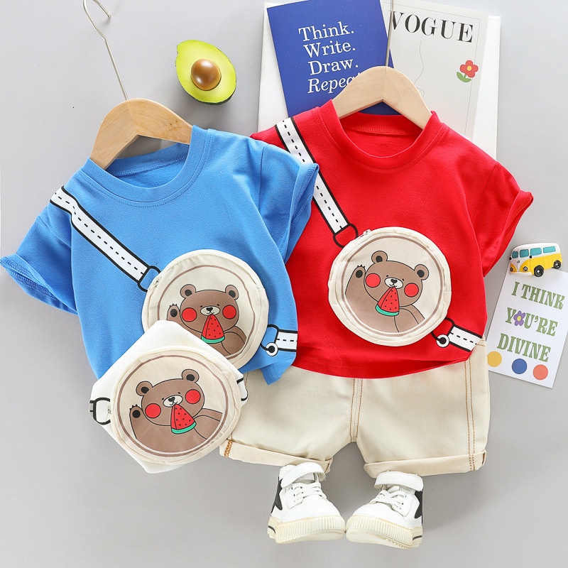 Setelan Anak Laki Laki MELON Baju Anak Set 2in1 Kaos dan Celana Summer Korean Style Import