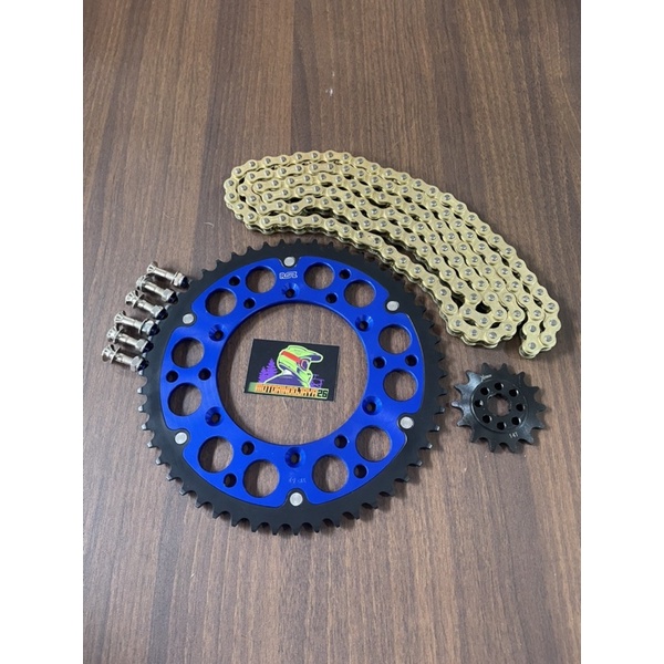 Gear Set 520 Roz CRF 150L CRF 250 Biru Set Rantai Gold 520