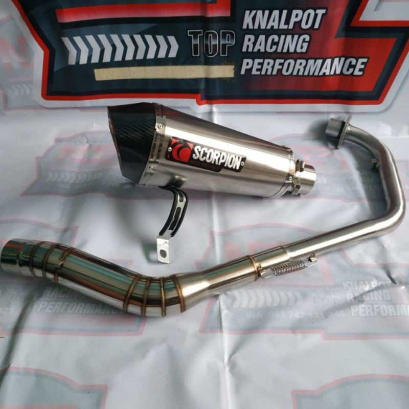 knalpot racing Scorpion CB150R CBR150R VERZA Vixion xabre Byson R15 GSX Sonic MX fullsystem-1