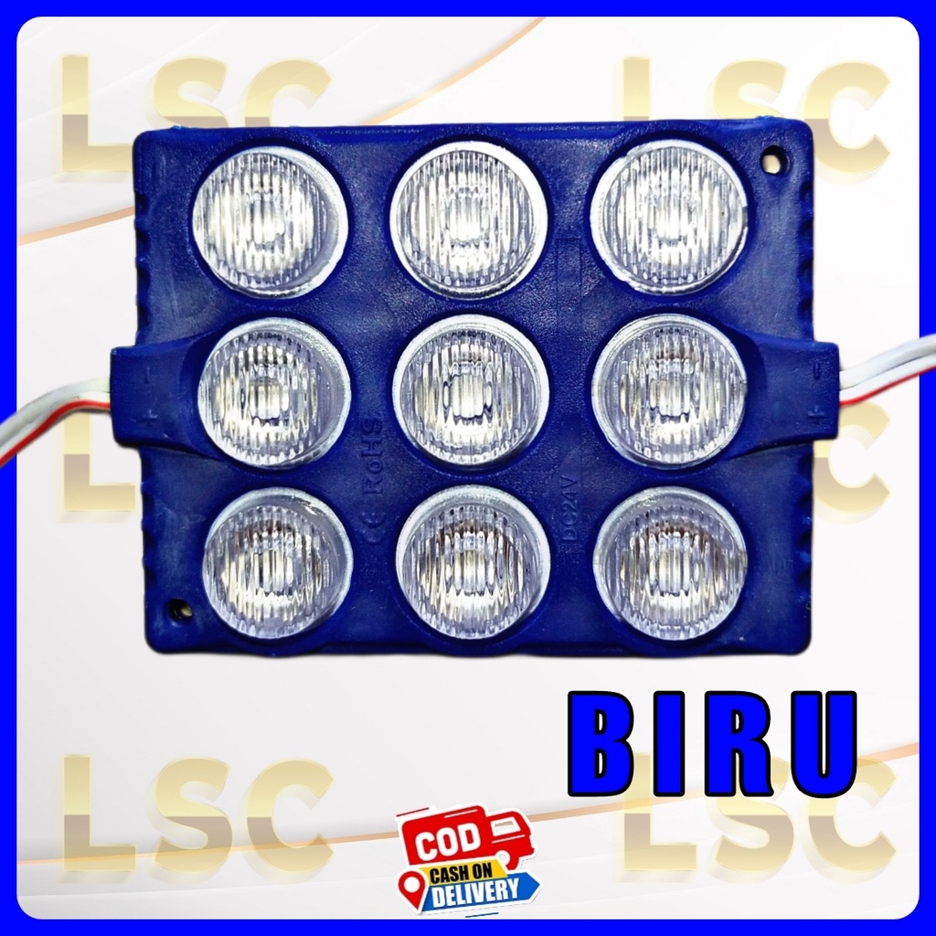 LAMPU LED KOLONG  9 MATA JUMBO 12 VOLT &amp; 24 Volt VARIASI MOBIL BIS TRUK NEON BOX