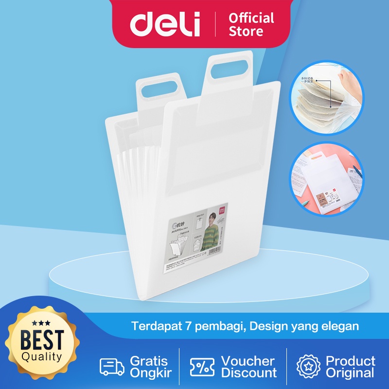 

Deli School Expanding File / Folder penyimpanan 7 pembagi mudah di bawa A4 72610