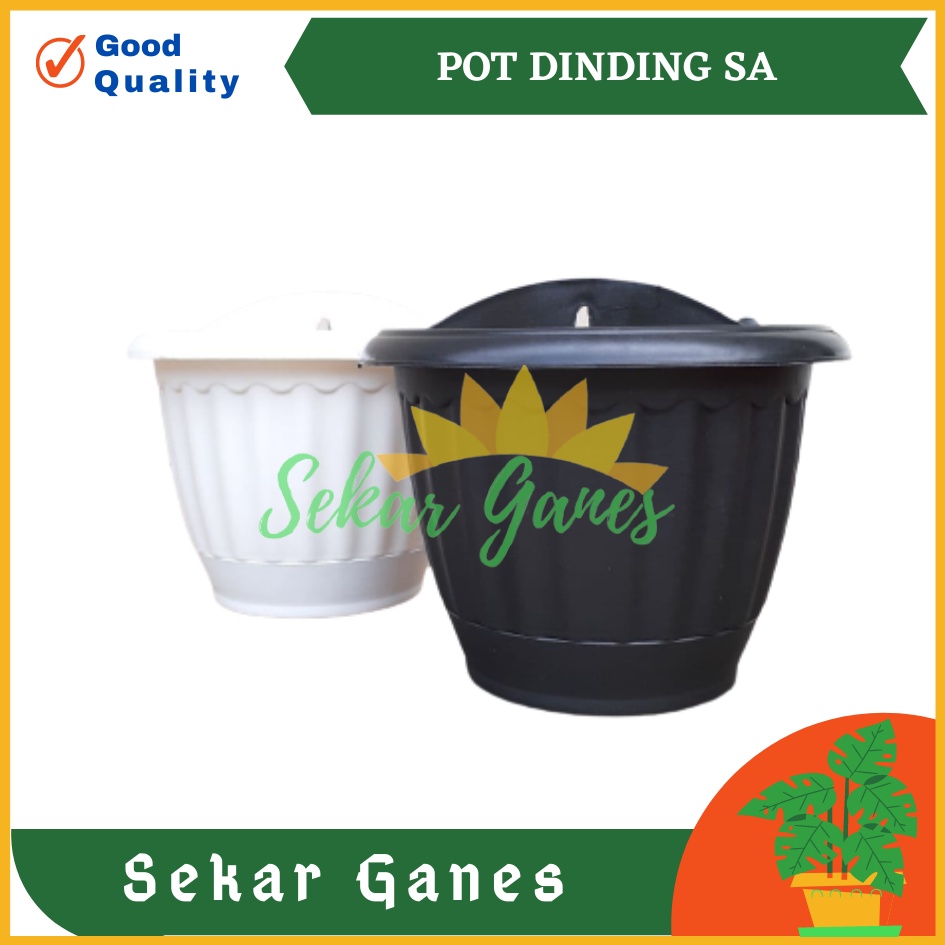 Pot Dinding Sa TP 20 Putih Hitam Pot Tanaman Hias Bunga Wall Flower Pot Dinding Vertikan Garden Putih Tempel Murah Dekorasi Unik