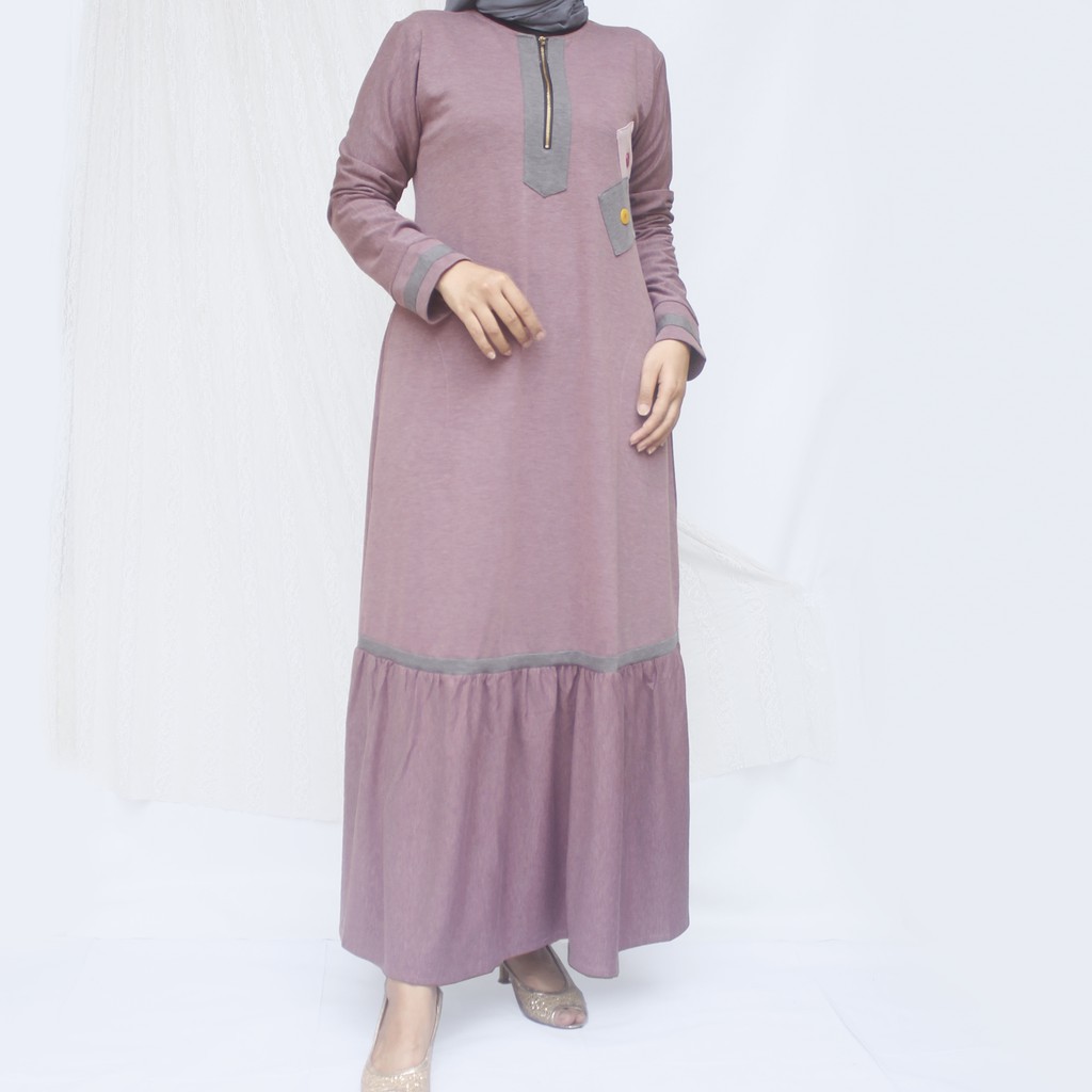 Gamis Dress Zahra bahan Denim Diana PREMIUM berkualitas-KOI-49
