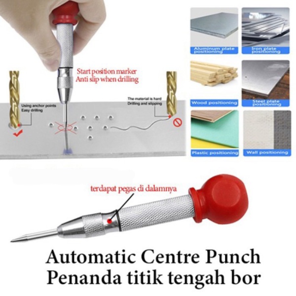 

Automatic Centre Punch - Alat Penanda Titik Tengah Bor Puncher Tool berkualitas