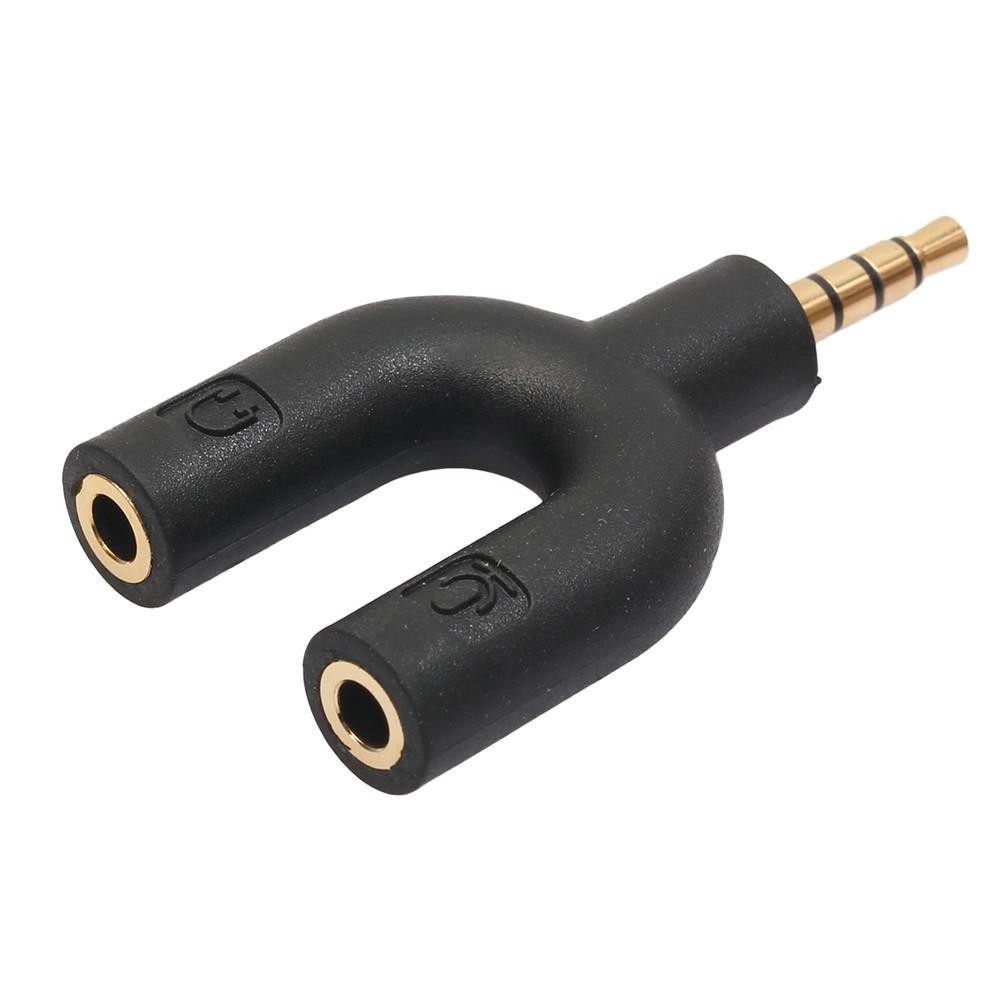 Audio Stereo Splitter - Jack 3.5mm to Socket Mic + Audio Earphone // to 2 Socket Audio