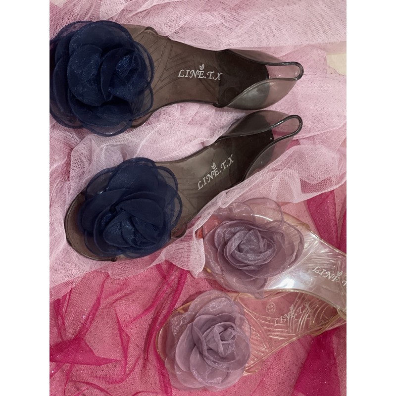 flat shoes wanita Jelly flowers