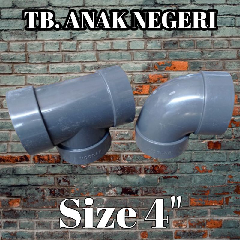 Keni pipa pvc T tee pipa air pvc 4 inch tebal