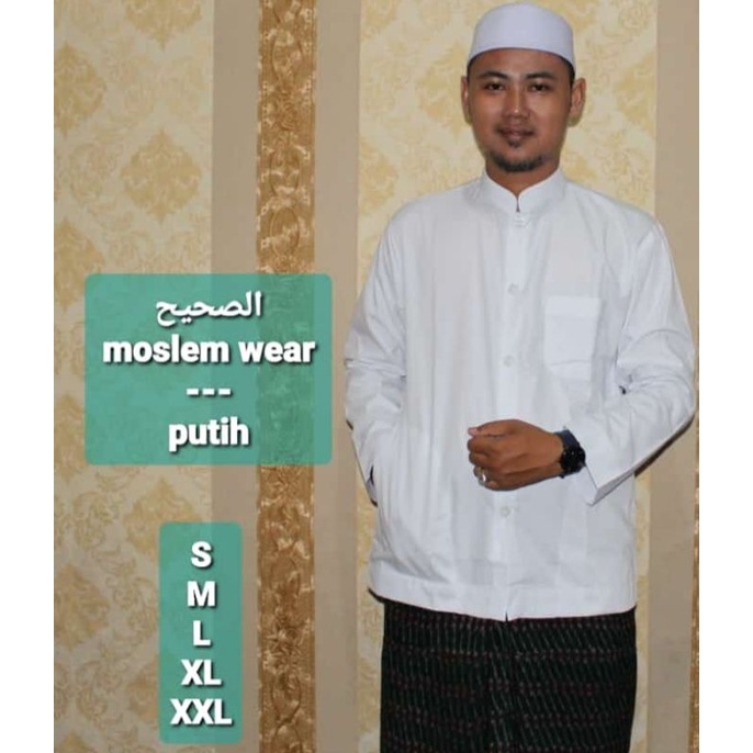 GROSIR Baju Koko As Shahih Polos Lengan Panjang Saku Samping Bahan Mengkilap Kokoh Haibah Habaib Habib Ammu Original Collection Pria Dewasa Terbaru Taqwa Kazimi El rumi Al mia Murah Putih Hitam Atasan Muslim Pria Fasion Pakaian Muslim Pria Tangan Panjang-putih