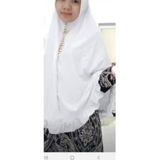 ☏ Jilbab Jumbo Rempel putih Jersey Super Syari jumbo rempel ♔