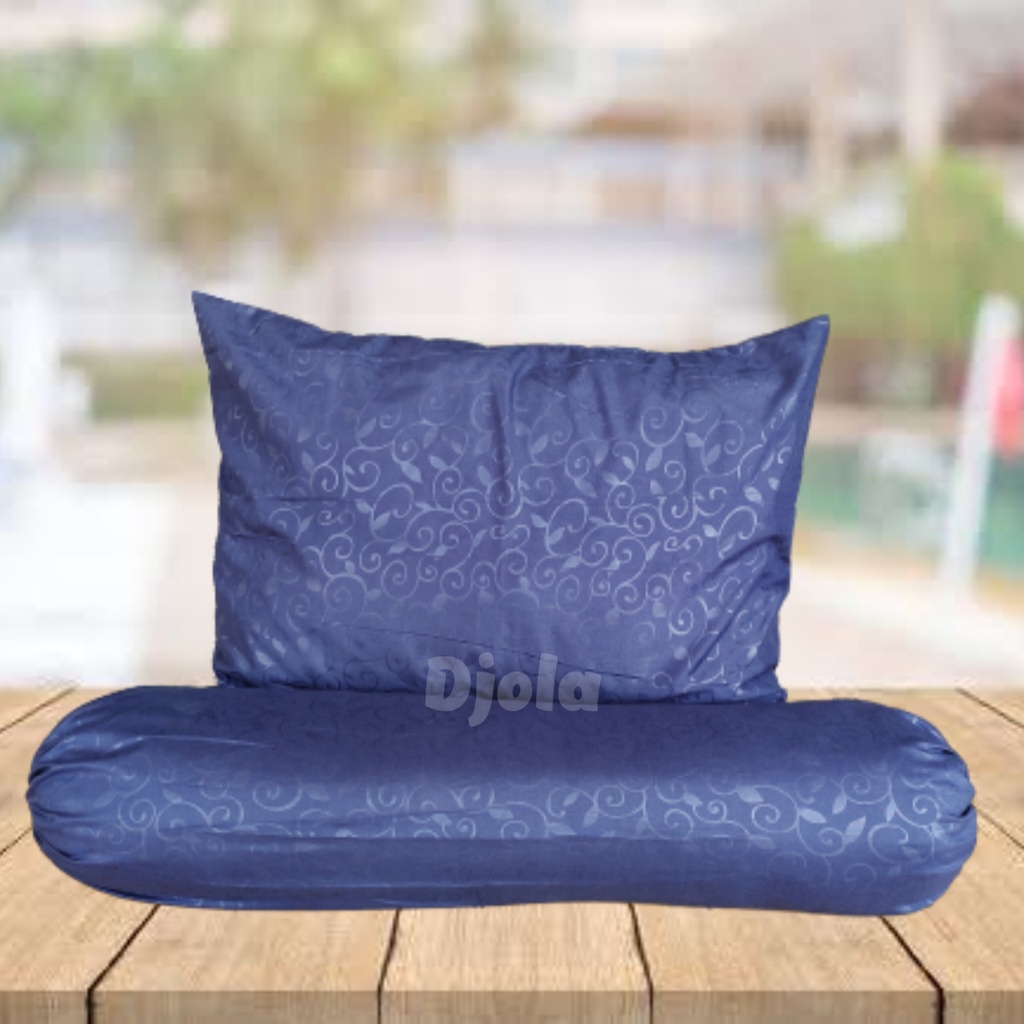 Sarung Bantal Tidur Premium Bahan Katun Halus Motif Embos Polos Biru Navy Sarung Bantal Berkualiats