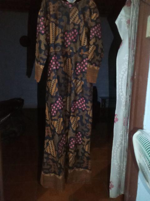 Gamis Batik Sriwedari Maxi Bumil/busui Katun Sogan Allsize Dan Jumbo