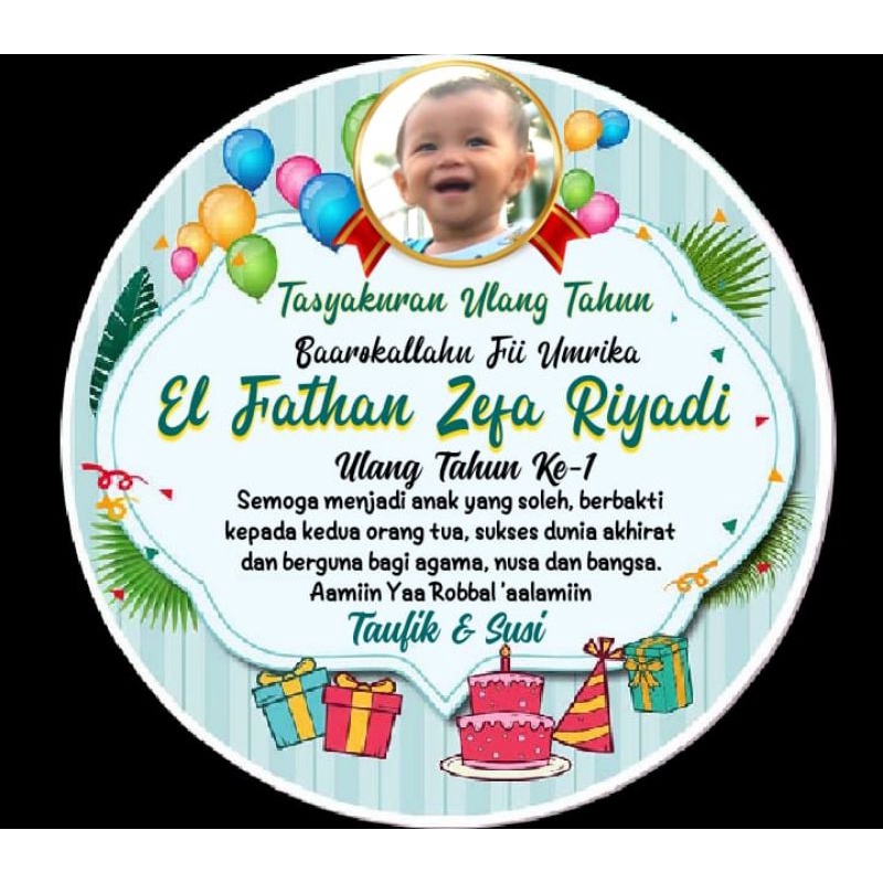 

STIKER LABEL BULAT TUMPENG MINI ACARA ULANG TAHUN