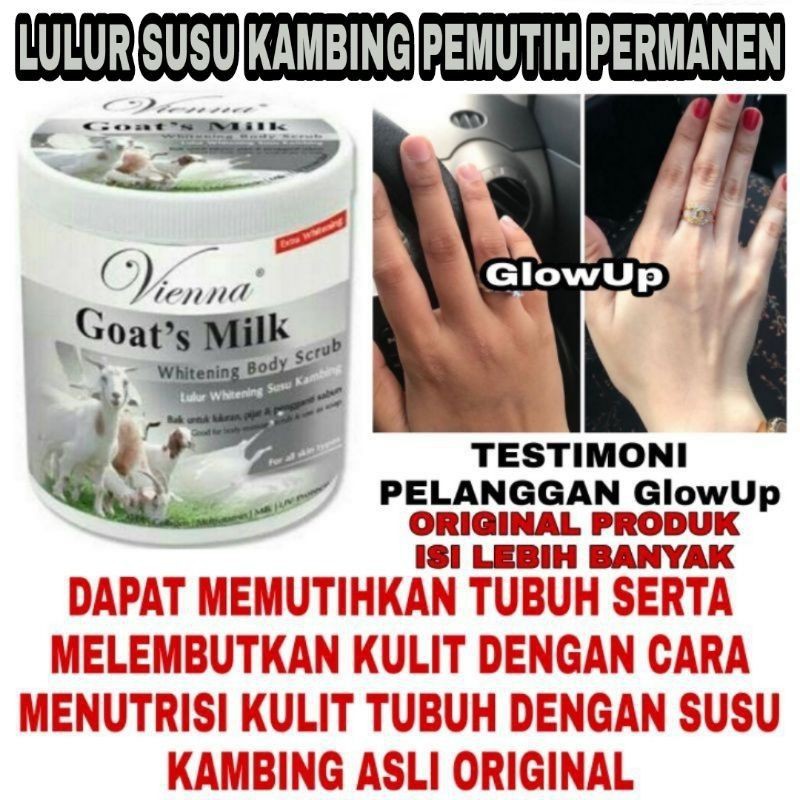 LULUR PEMUTIH SUSU KAMBING VIENNA LULUR WHITENING BODY SCRUB 1000ML BPOM ORIGINAL