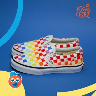 rainbow slip on vans